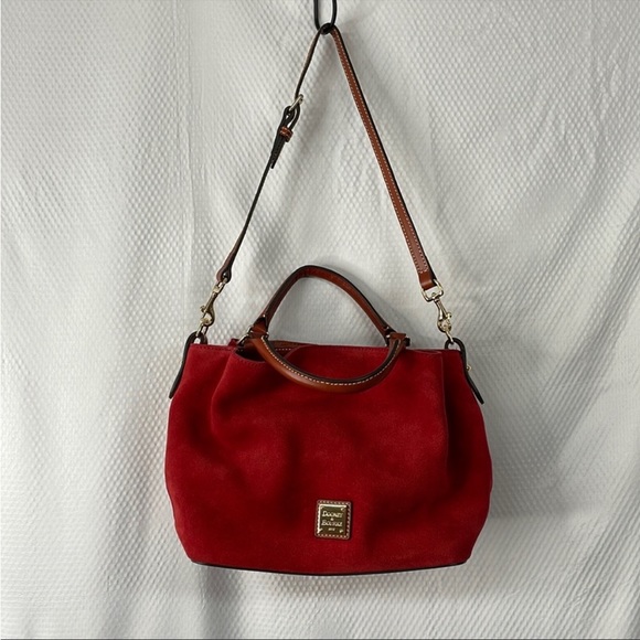 NWOT Dooney & Bourke Small Brenna Satchel in Red Suede - Picture 6 of 14